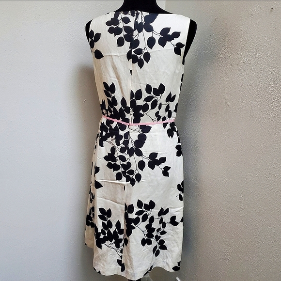 Ann Taylor LOFT Black and White w/Light Pink Summer Floral Shift Dress Size 6 - Picture 9 of 14